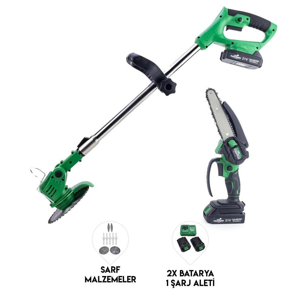 ŞARJLI TIRPAN+TESTERE GREEN