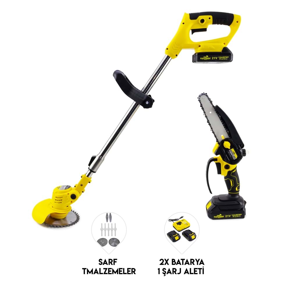 Şarjlı Tırpan + Testere YELLOW