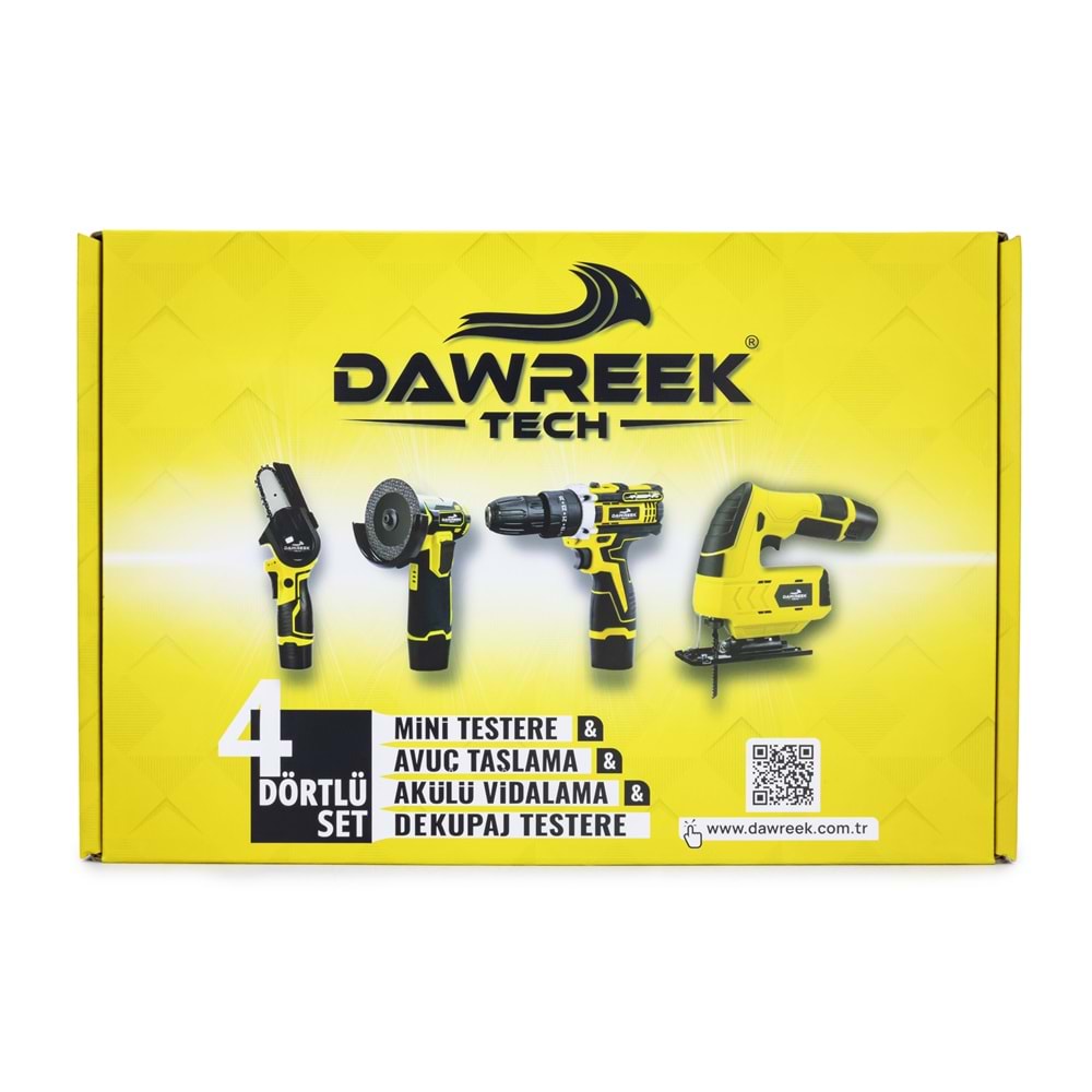 DÖRTLÜ SET DW (Mini testere+ avuç taşlama+akülü vidalama+dekupaj)