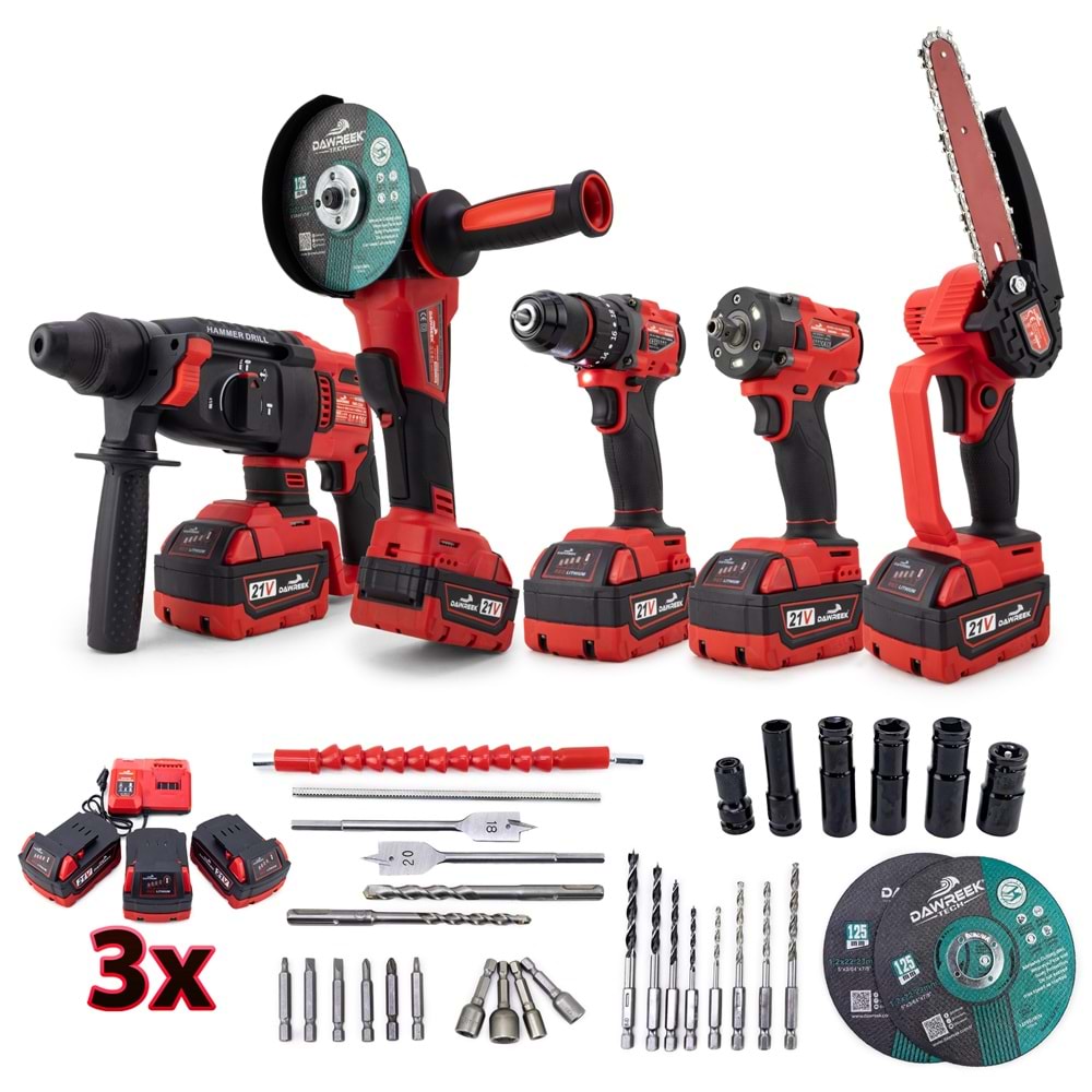 Beşli set MW350R (10mm Ç.Mandren+S.Sıkma+Ş.Spral+Ş.Hilti+Budama)