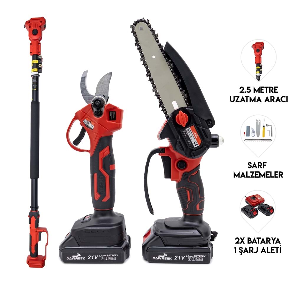 Teleskopik 2.5m + İkili Budama Seti MW21