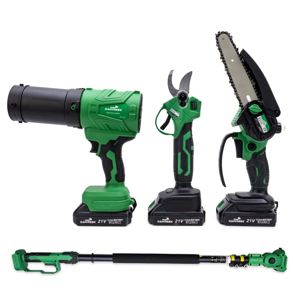 Dörtlü Budama Seti HT (Teleskopik 2.5m+Ağaç Budama+Bağ Makası+Turbo Fan)