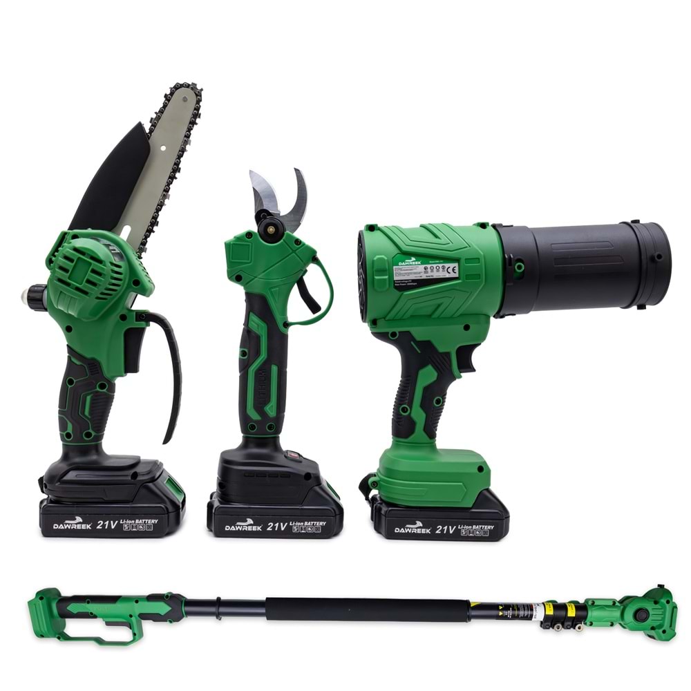 Dörtlü Budama Seti HT (Teleskopik 2.5m+Ağaç Budama+Bağ Makası+Turbo Fan)