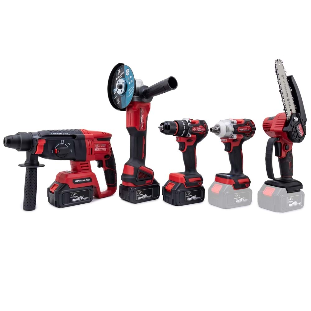 CHELİKBEI Beşli Set MW350R (10mm Ç.Mandren+S.Sıkma+Ş.Spral+Ş.Hilti+Budama)