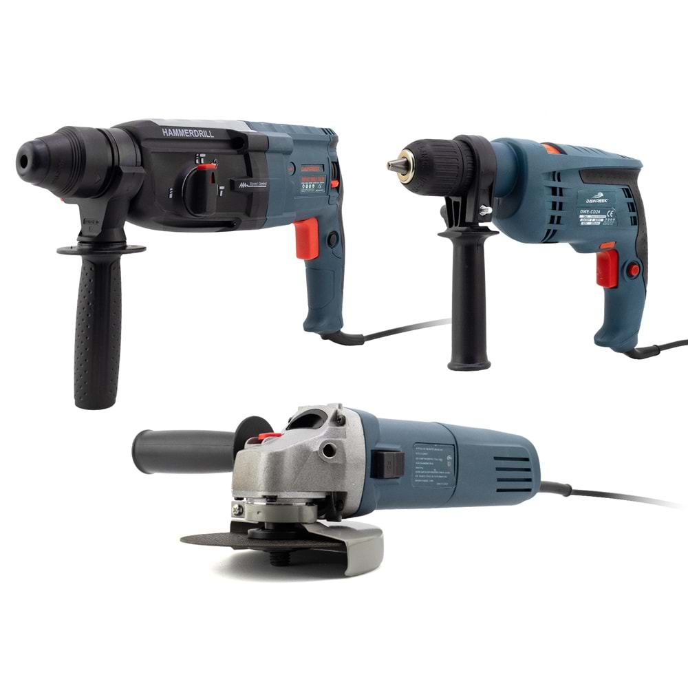 Üçlü Set Kablolu (2-28 Hilti+115mm Spral+13mm Vidalama)