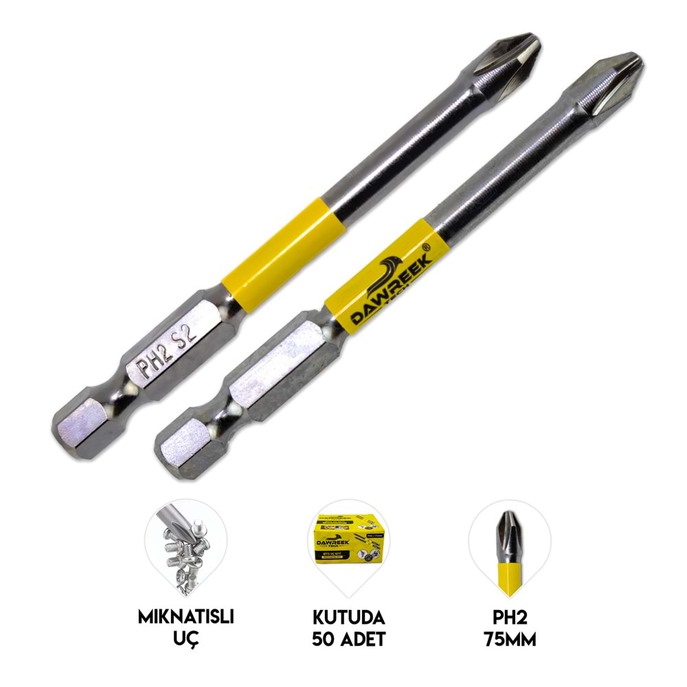 Yuvarlak Yıldız Bist Uç PH2/75MM