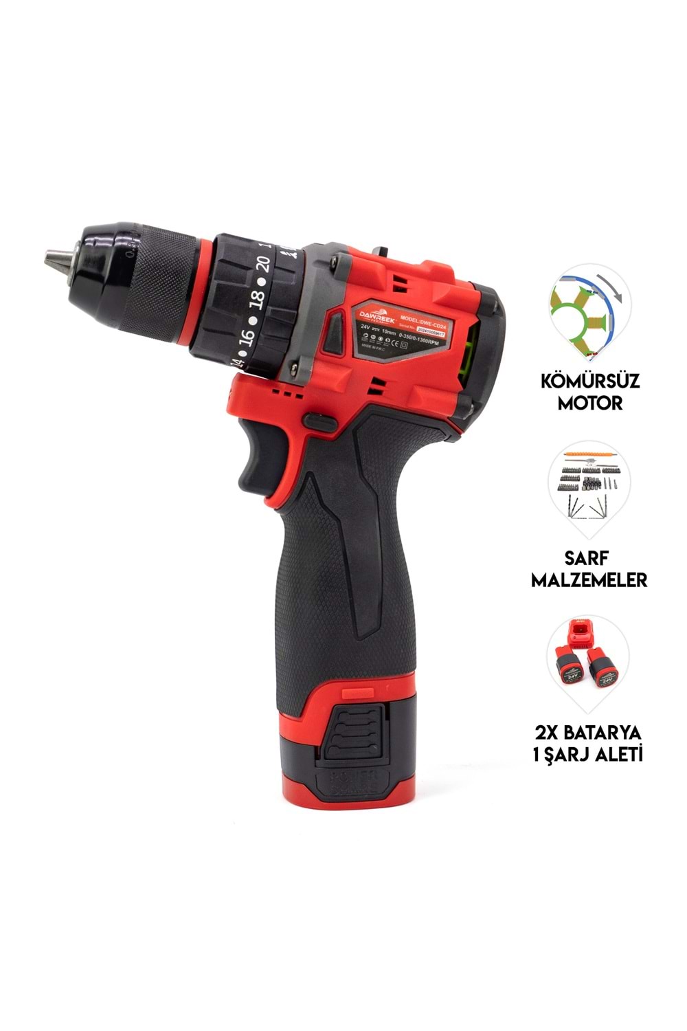 Akülü Vidalama MWD24R (Armut Batarya)