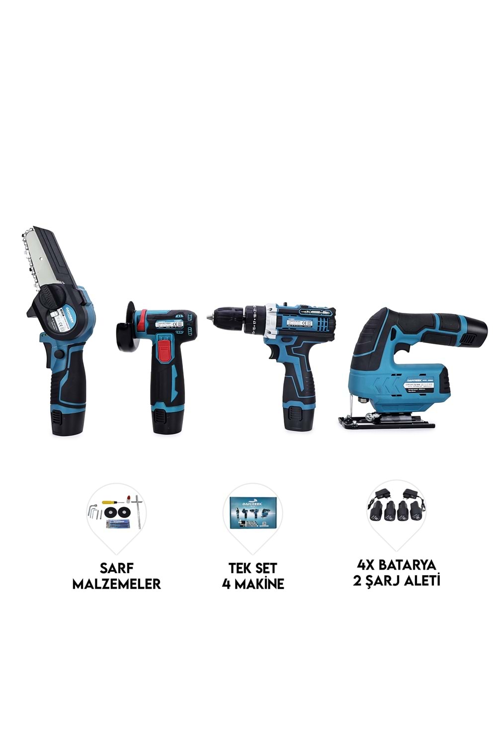 DÖRTLÜ SET MK (Mini testere+ avuç taşlama+akülü vidalama+dekupaj)