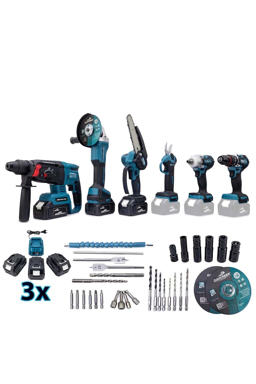 Altılı Set (Budama testeresi +Bağ makası + 13mm Ç.MANDREN+S.SIKMA+Ş.SPRAL+Ş.HİLTİ)