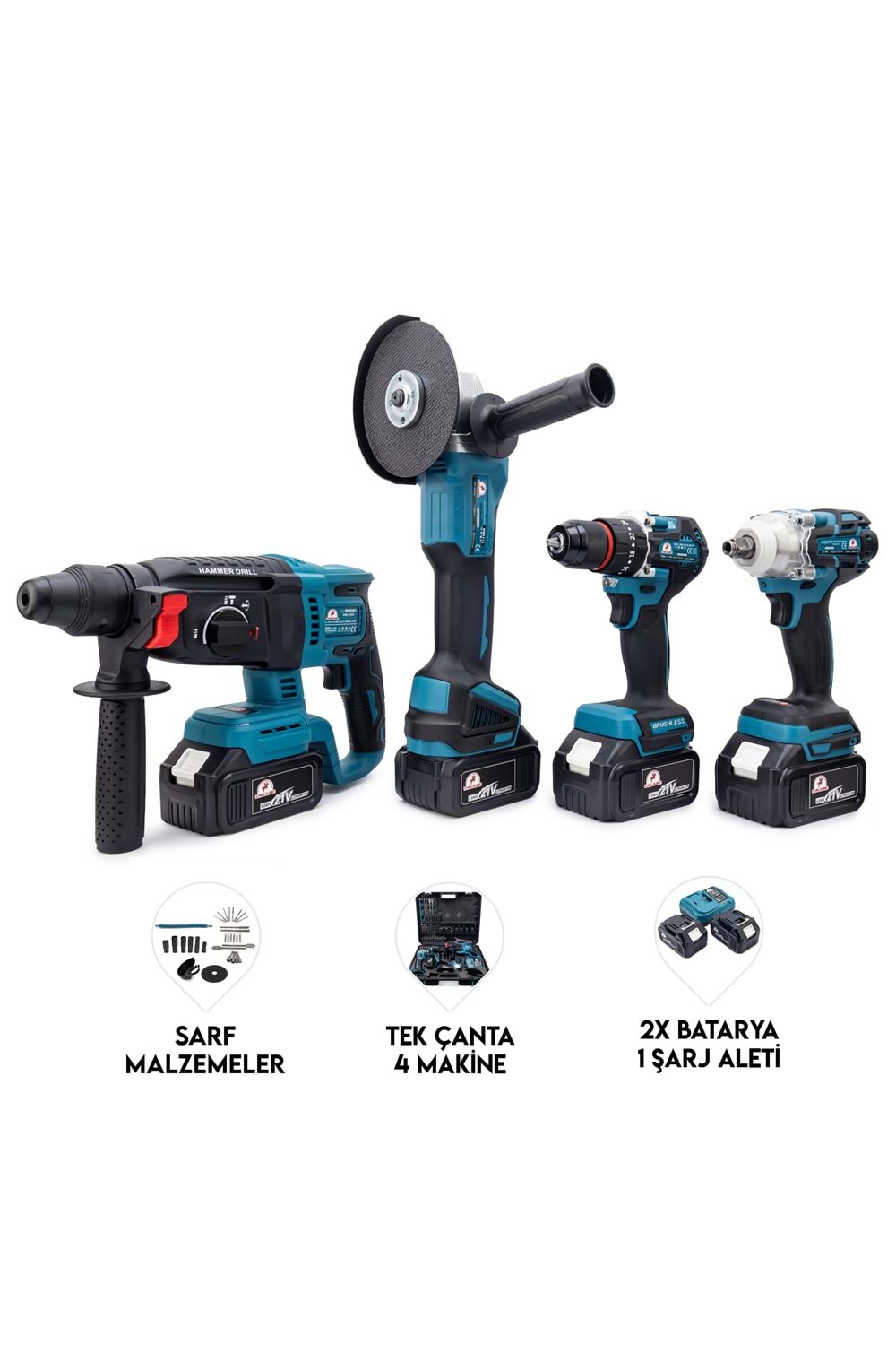 CHELIKBEI Dörtlü Set MK350 (10mm Ç.MANDREN+S.SIKMA+Ş.SPRAL+Ş.HİLTİ)