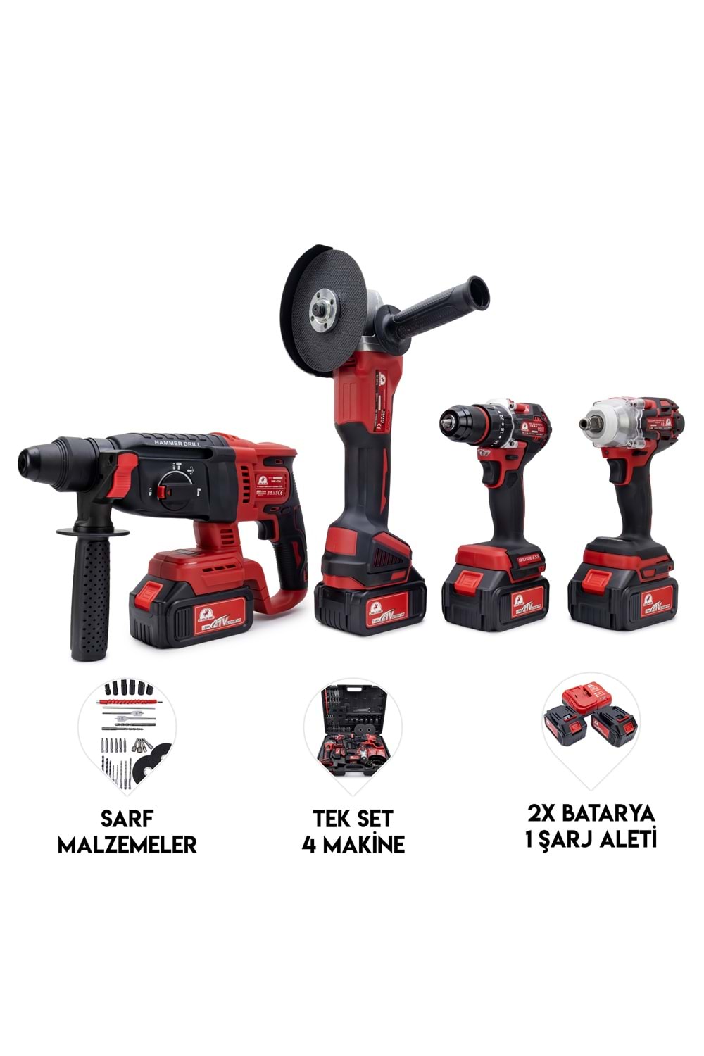 CHELIBEI DÖRTLÜ SET MW350R (10mm Ç.Mandren+S.Sıkma+Ş.Spral+Ş.Hilti)