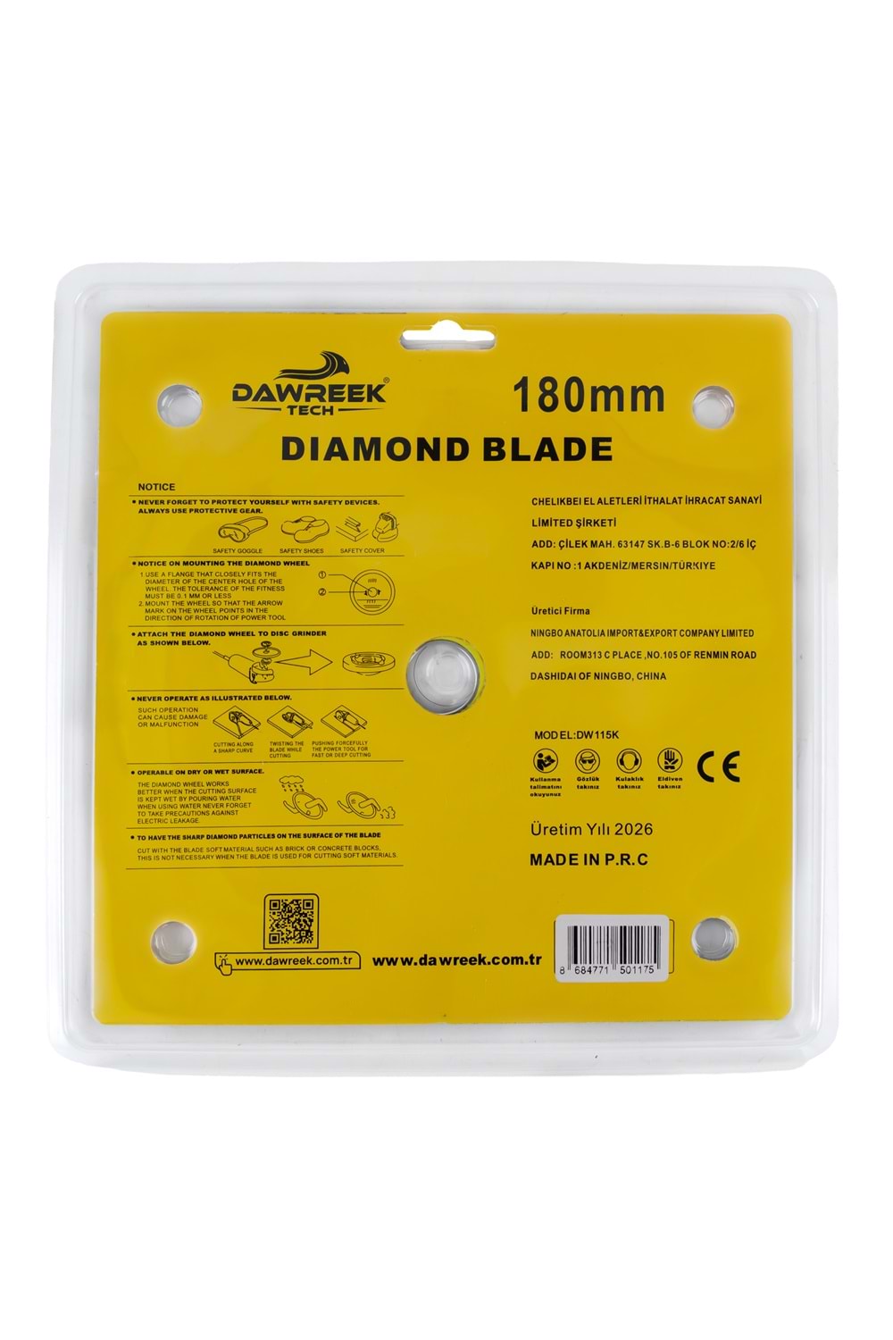 180mm Premium Sürekli Çember Pro Elmas Testere Seramik