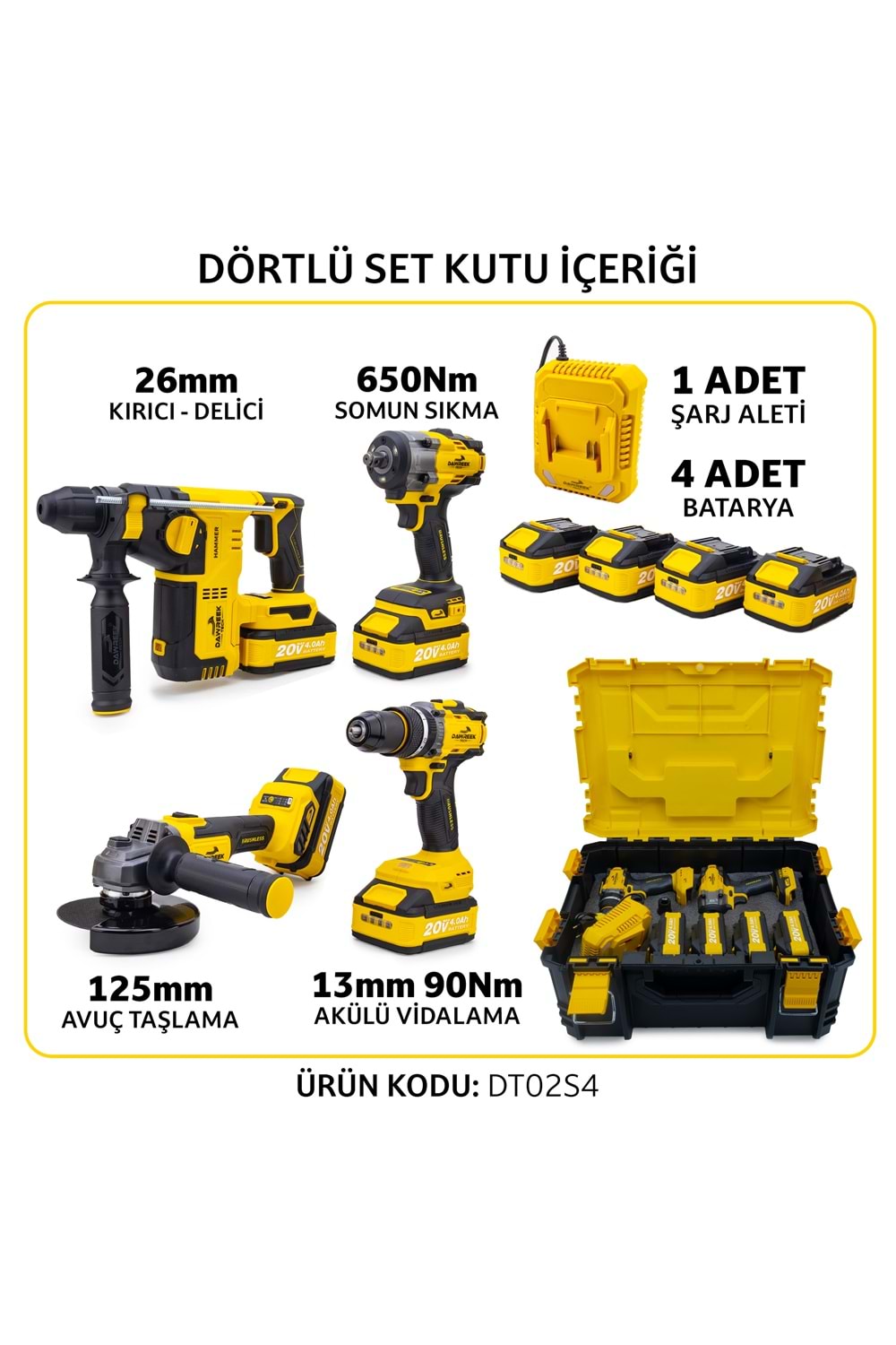Akülü 4'lü Set DT02S4