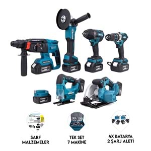 YEDİLİ SET MK800 (POWERBANK&LED+ Ş.Hilti+Ş.spral+S.Sıkma+13mm Ç.Mandren+Ş.Dekupaj+Sunta Kesme)