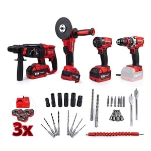 DÖRTLÜ SET MW350R (13mm Ç.Mandren+S.Sıkma+Ş.Spral+Ş.Hilti)