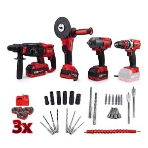 DÖRTLÜ SET MW600R (13mm Ç.Mandren+S.Sıkma+Ş.Spral+Ş.Hilti)