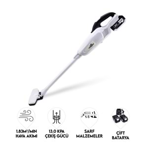 Şarjlı Süpürge BEYAZ