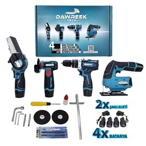 DÖRTLÜ SET MK (Mini testere+ avuç taşlama+akülü vidalama+dekupaj)