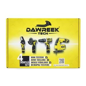 DÖRTLÜ SET DW (Mini testere+ avuç taşlama+akülü vidalama+dekupaj)