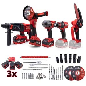 Beşli set MW600R (13mm Ç.Mandren+S.Sıkma+Ş.Spral+Ş.Hilti+Budama)