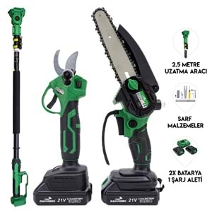 Teleskopik 2.5m + İkili Budama Seti HT21