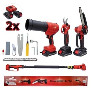 Dörtlü Budama Seti MW (Teleskopik 2.5m+Ağaç Budama+Bağ Makası+Turbo Fan)