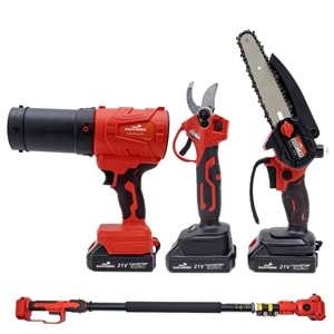 Dörtlü Budama Seti MW (Teleskopik 2.5m+Ağaç Budama+Bağ Makası+Turbo Fan)