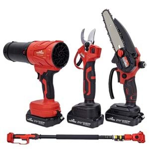 Dörtlü Budama Seti MW (Teleskopik 2.5m+Ağaç Budama+Bağ Makası+Turbo Fan)