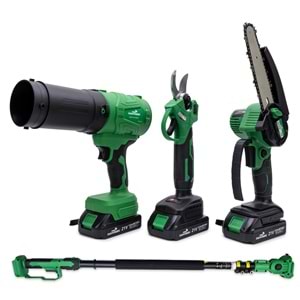 Dörtlü Budama Seti HT (Teleskopik 2.5m+Ağaç Budama+Bağ Makası+Turbo Fan)