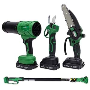 Dörtlü Budama Seti HT (Teleskopik 2.5m+Ağaç Budama+Bağ Makası+Turbo Fan)