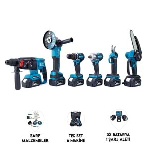 CHELIKBEI ALTILI SET (Budama testeresi +Bağ makası + 13mm Ç.MANDREN+S.SIKMA+Ş.SPRAL+Ş.HİLTİ)