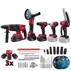 CHELİKBEI Beşli Set MW350R (10mm Ç.Mandren+S.Sıkma+Ş.Spral+Ş.Hilti+Budama)