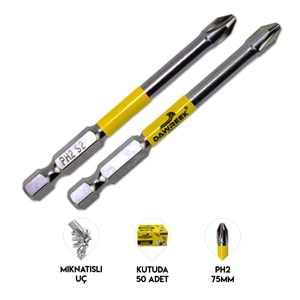 Yuvarlak Yıldız Bist Uç PH2/75MM