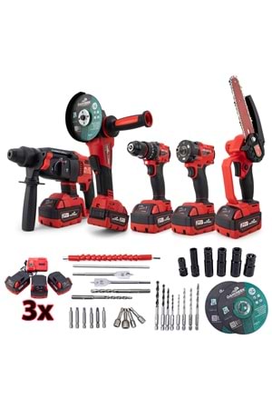 Beşli set MW350R (10mm Ç.Mandren+S.Sıkma+Ş.Spral+Ş.Hilti+Budama)