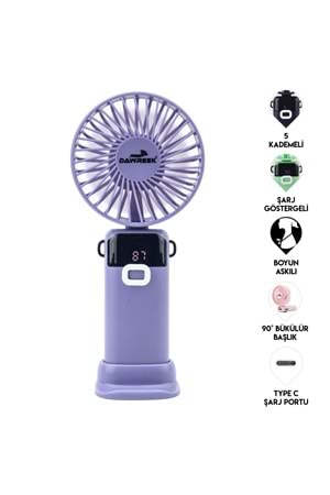 Led Göstergeli El Fanı MAVİ (MOR)