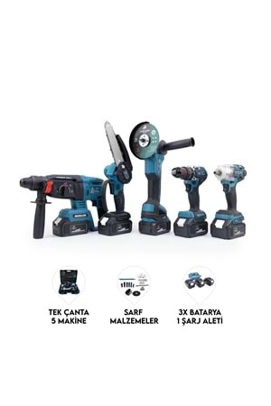 CHELİKBEİ Beşli Set MK350 (Budama Testeresi 10mm Ç.Mandren+S.Sıkma+Ş.Spral+Ş.Hilti)