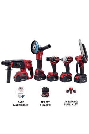 CHELİKBEI Beşli Set MW350 (10mm Ç.Mandren+S.Sıkma+Ş.Spral+Ş.Hilti+Budama)