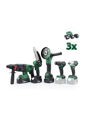 CHELİKBEİ Beşli Set HT350 (Budama Testeresi 10mm Ç.Mandren+S.Sıkma+Ş.Spral+Ş.Hilti)