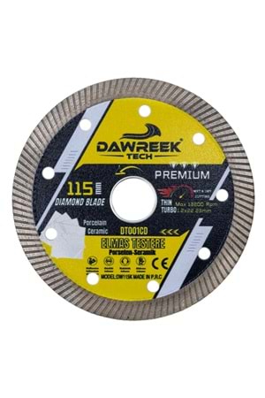 115mm Premium İnce Turbo Elmas Testere (Porselen-Seramik)