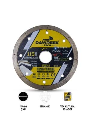 115mm Endüstriyel İnce Segmentli Turbo Elmas Testere (Porselen-Seramik-Mermer)