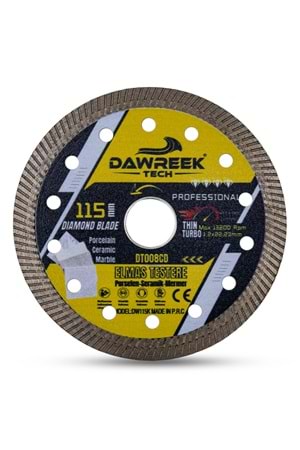 115mm Profesyonel İnce Turbo Elmas Testere (Porselen-Seramik-Mermer)