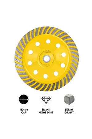 180mm İnce Turbo Elmas Taşlama Diski