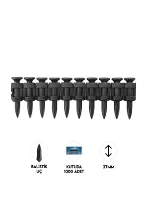 Balistik Uçlu Çivi 27MM