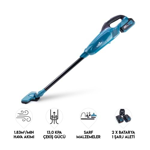 Şarjlı Süpürge MAVİ