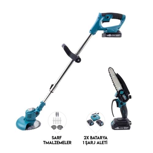 Şarjlı Tırpan + Testere BLUE