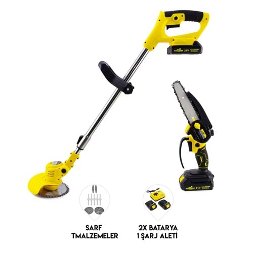 Şarjlı Tırpan + Testere YELLOW