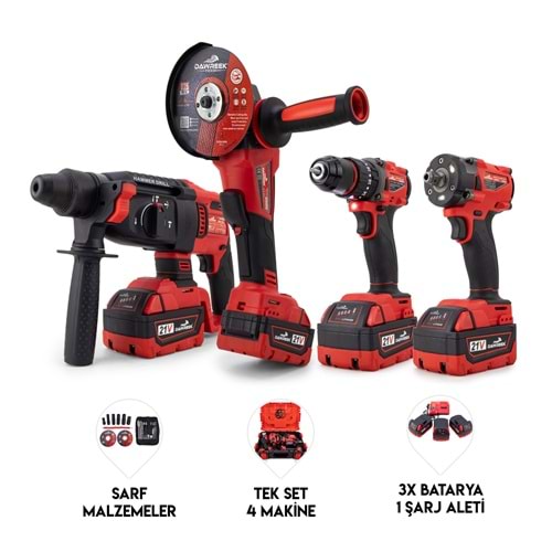 Dörtlü Set MW350R (10mm Ç.Mandren+S.Sıkma+Ş.Spral+Ş.Hilti)