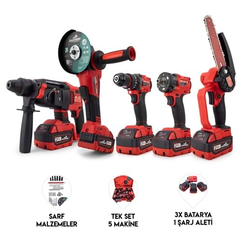 Beşli set MW350R (10mm Ç.Mandren+S.Sıkma+Ş.Spral+Ş.Hilti+Budama)