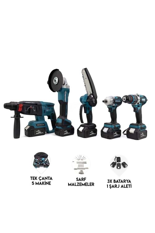Beşli Set MK350 (Budama testeresi 13mm Ç.MANDREN+S.SIKMA+Ş.SPRAL+Ş.HİLTİ)