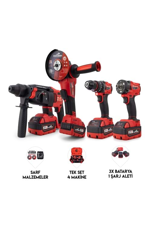Dörtlü Set MW350R (10mm Ç.Mandren+S.Sıkma+Ş.Spral+Ş.Hilti)